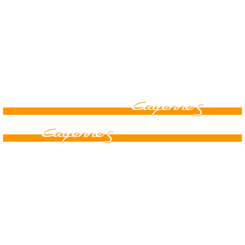 Kit Stickers Bandes Bas de Caisse Porsche Cayenne S en orange fluo