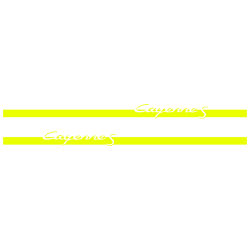 Kit Stickers Bandes Bas de Caisse Porsche Cayenne S en jaune fluo