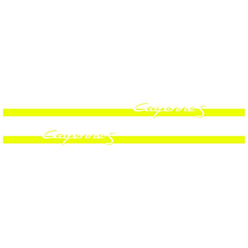 Kit Stickers Bandes Bas de Caisse Porsche Cayenne S en jaune fluo