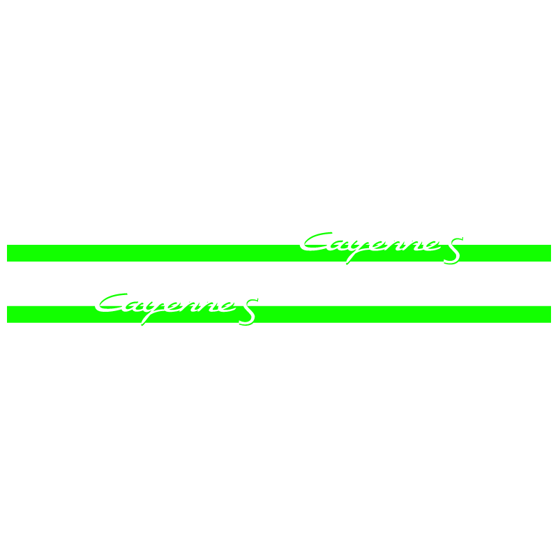 Kit Stickers Bandes Bas de Caisse Porsche Cayenne S en vert fluo