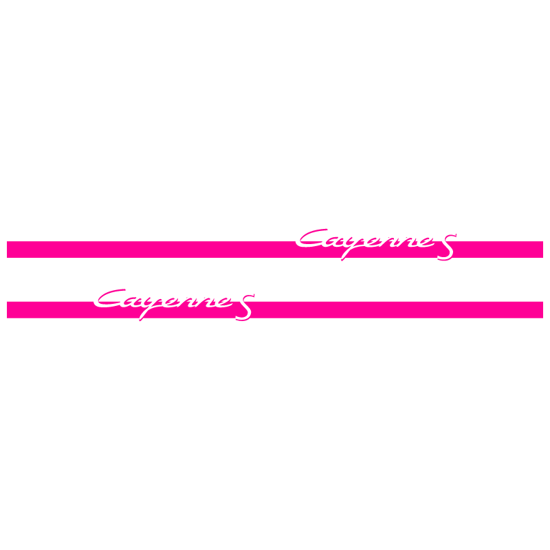 Kit Stickers Bandes Bas de Caisse Porsche Cayenne S en rose fluo
