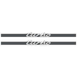 Kit Stickers Bandes Bas de Caisse Porsche 911 Turbo en gris foncé