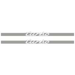 Kit Stickers Bandes Bas de Caisse Porsche 911 Turbo en gris clair