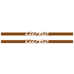 Kit Stickers Bandes Bas de Caisse Porsche 911 Turbo en brun