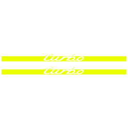 Kit Stickers Bandes Bas de Caisse Porsche 911 Turbo en jaune fluo