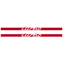 Kit Stickers Bandes Bas de Caisse Porsche 911 Turbo en rouge foncé