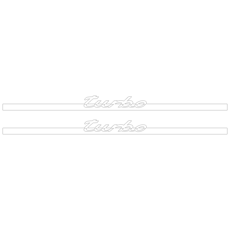 Kit Stickers Bandes Bas de Caisse Porsche 911 Turbo S en blanc