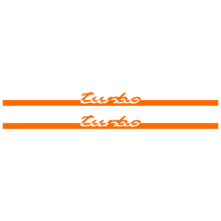Kit Stickers Bandes Bas de Caisse Porsche 911 Turbo S en orange