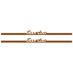 Kit Stickers Bandes Bas de Caisse Porsche 911 Turbo S en brun