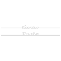 Kit Stickers Bandes Bas de Caisse Porsche 911 Turbo S en blanc mat