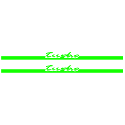 Kit Stickers Bandes Bas de Caisse Porsche 911 Turbo S en vert fluo