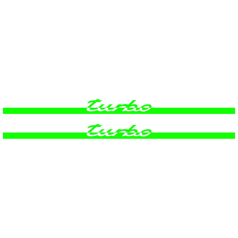 Kit Stickers Bandes Bas de Caisse Porsche 911 Turbo S en vert fluo
