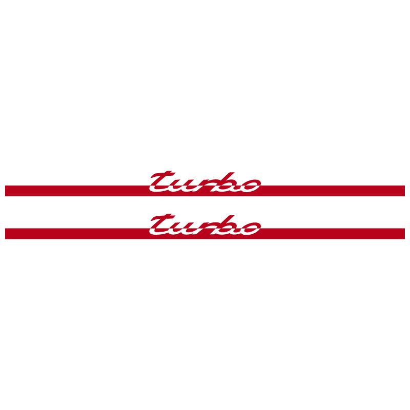 Kit Stickers Bandes Bas de Caisse Porsche 911 Turbo S en rouge foncé