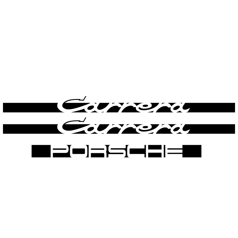 Kit Stickers Bandes Latérales + Capot Moteur Porsche 911 Carrera Série G en noir