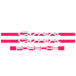 Kit Stickers Bandes Latérales + Capot Moteur Porsche 911 Carrera Série G en fuchsia