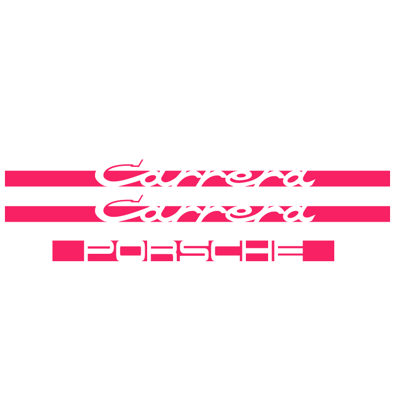 Kit Stickers Bandes Latérales + Capot Moteur Porsche 911 Carrera Série G en fuchsia