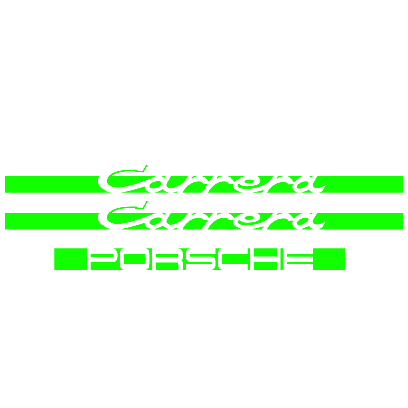 Kit Stickers Bandes Latérales + Capot Moteur Porsche 911 Carrera Série G en vert fluo
