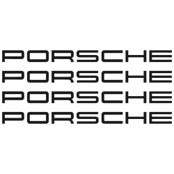 Kit Stickers Étriers de Freins Porsche Logo en noir mat