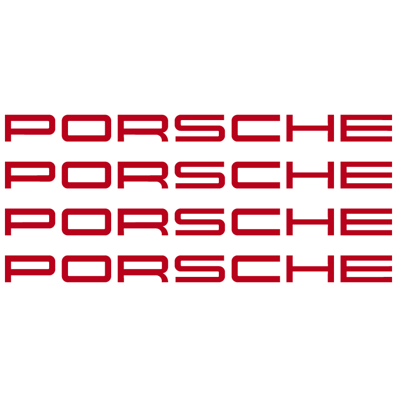 Kit Stickers Étriers de Freins Porsche Logo en rouge foncé