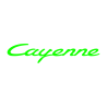 Sticker Porsche Cayenne Logo en vert fluo