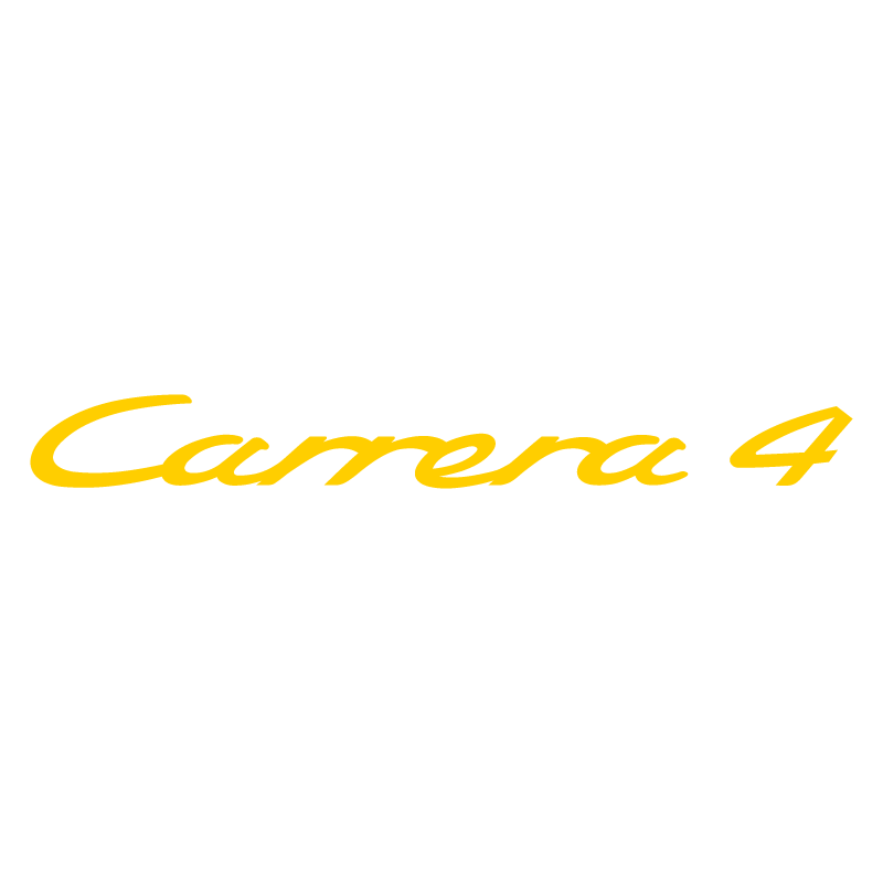 Sticker Porsche Carrera 4 en jaune
