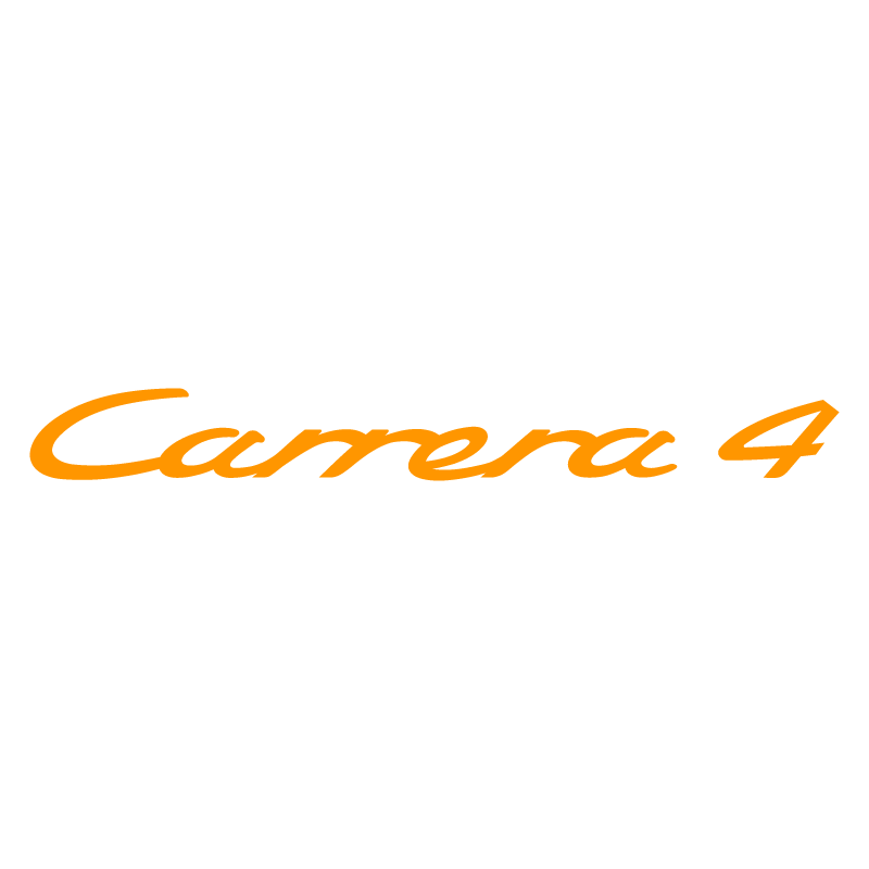 Sticker Porsche Carrera 4 en orange fluo