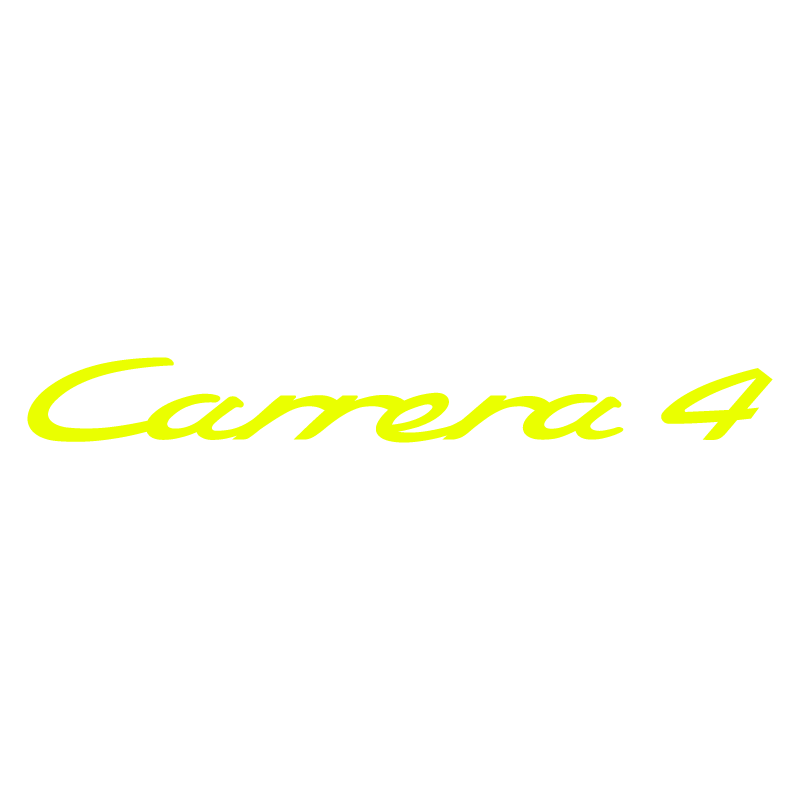 Sticker Porsche Carrera 4 en jaune fluo