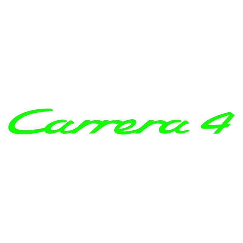 Sticker Porsche Carrera 4 en vert fluo