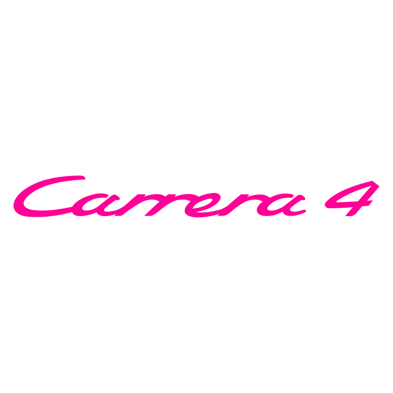 Sticker Porsche Carrera 4 en rose fluo