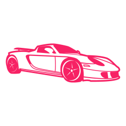 Sticker Porsche 718 Boxster Silhouette en fuchsia