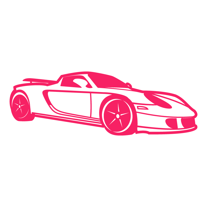 Sticker Porsche 718 Boxster Silhouette en fuchsia
