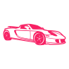 Sticker Porsche 718 Boxster Silhouette en fuchsia
