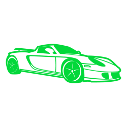 Sticker Porsche 718 Boxster Silhouette en vert lime