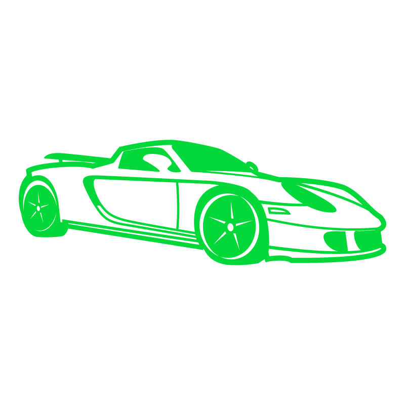 Sticker Porsche 718 Boxster Silhouette en vert lime