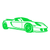 Sticker Porsche 718 Boxster Silhouette en vert lime