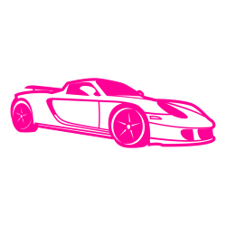 Sticker Porsche 718 Boxster Silhouette en rose fluo