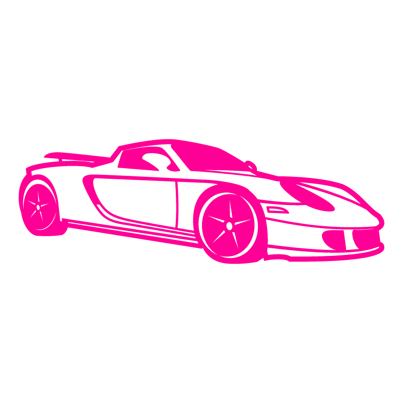 Sticker Porsche 718 Boxster Silhouette en rose fluo