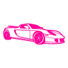 Sticker Porsche 718 Boxster Silhouette en rose fluo