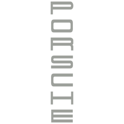 Sticker Porsche Lettrage Logo Vertical en gris clair