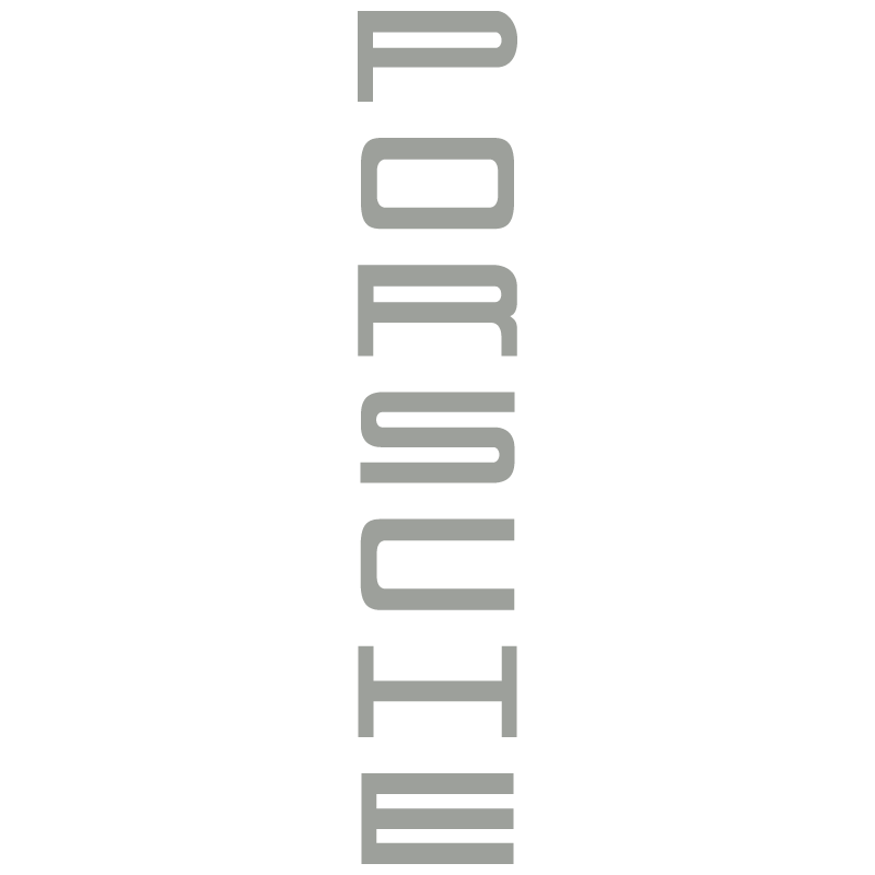 Sticker Porsche Lettrage Logo Vertical en gris clair