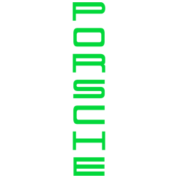 Sticker Porsche Lettrage Logo Vertical en vert lime
