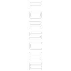 Sticker Porsche Lettrage Logo Vertical en blanc mat