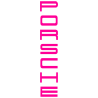 Sticker Porsche Lettrage Logo Vertical en rose fluo