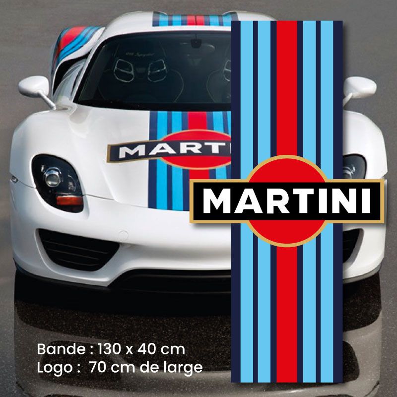 Sticker Bande Capot Porsche Martini