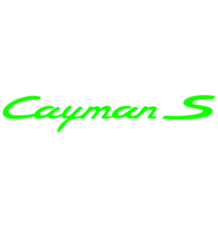 Sticker Porsche Cayman S Logo en vert fluo