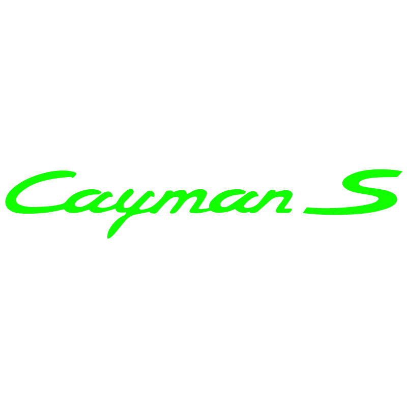 Sticker Porsche Cayman S Logo en vert fluo