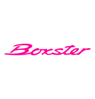 Sticker Porsche 718 Boxster Logo en rose fluo