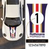 Sticker Capot Porsche Rothmans - Numéro à Personnaliser
