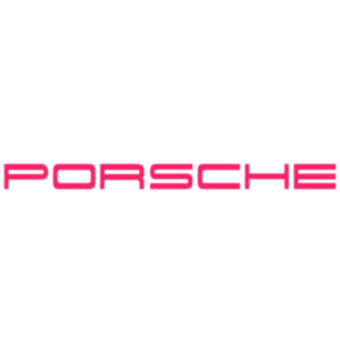 Sticker Porsche Lettrage Logo en fuchsia