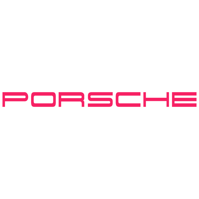 Sticker Porsche Lettrage Logo en fuchsia